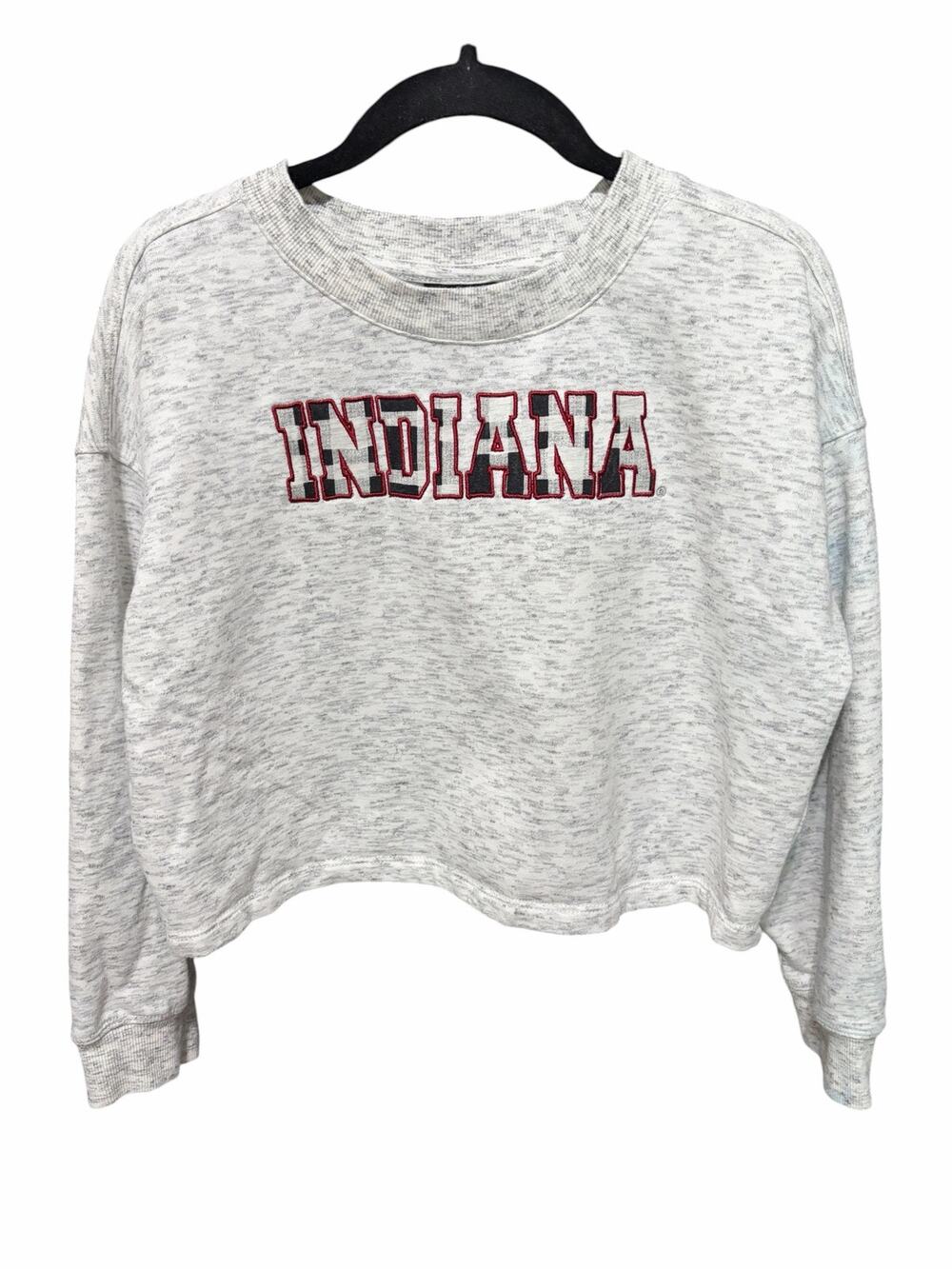 Indiana Hoosiers Girls XL 14-16 Cropped Sweatshirt Colosseum Gray Pullover